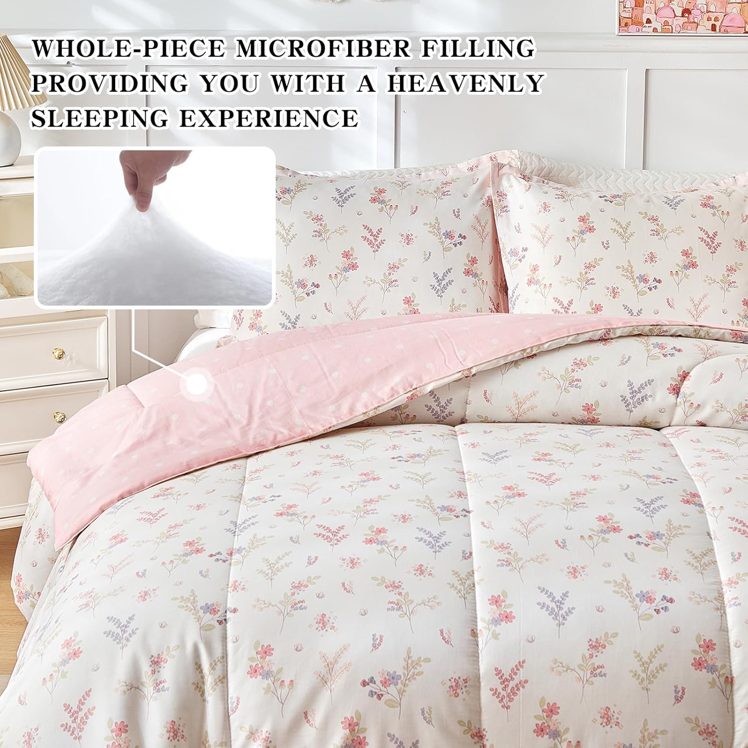 Joyreap 3pcs Cotton Comforter Set for Girls