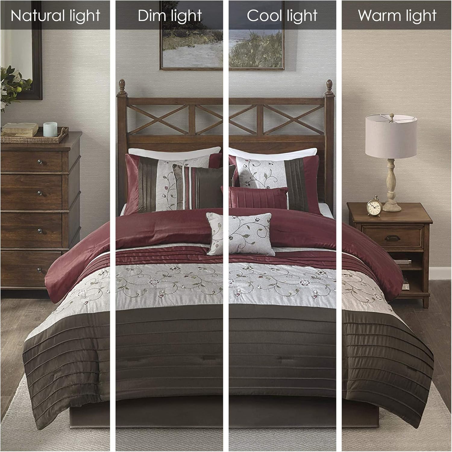 Madison Park Serene Faux Silk 7-Piece Comforter Set