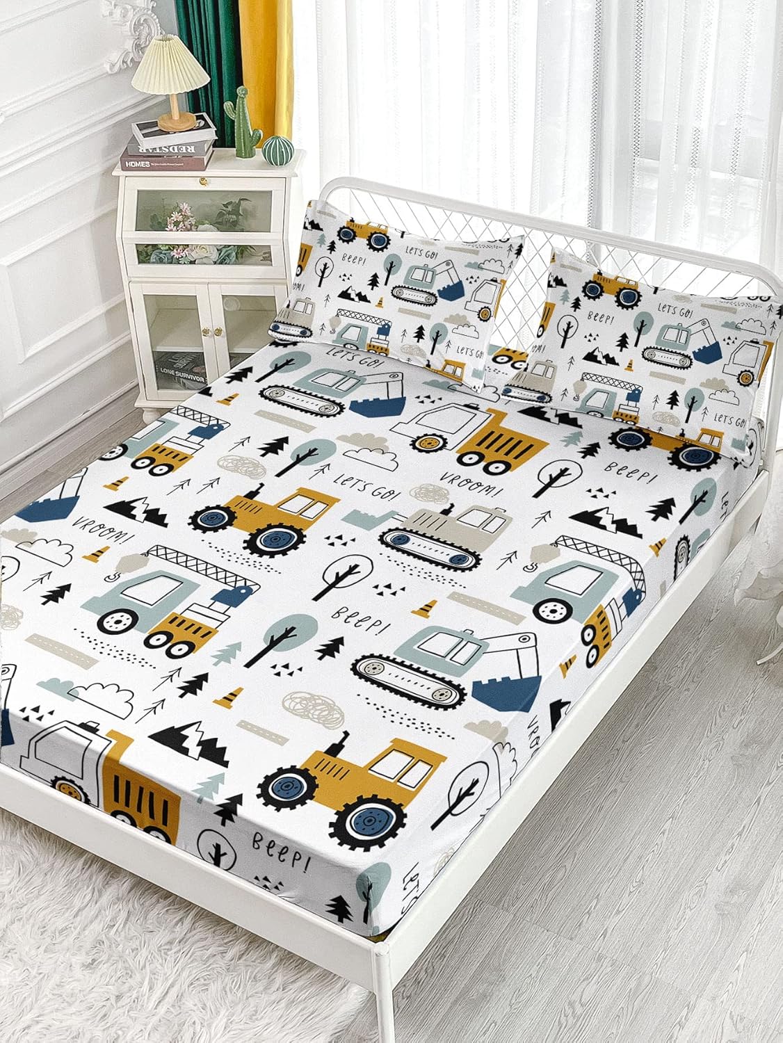 Woodland Construction 4Pcs Kids Bedding Set 1