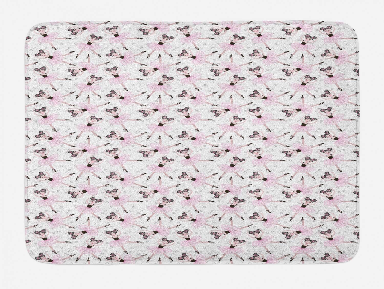 Ambesonne Ballerina Bath Mat with Non Slip Backing