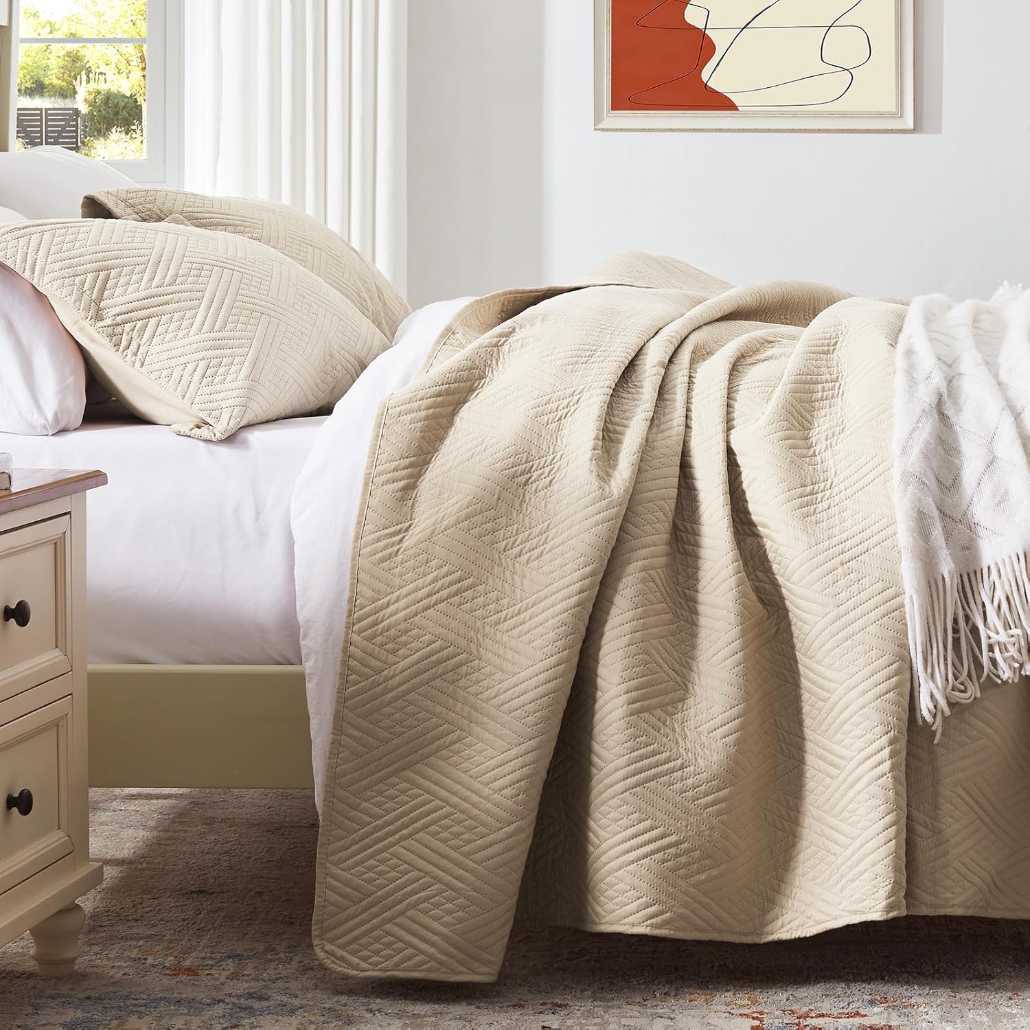 LEAONME California King Quilt Set 3 Pieces
