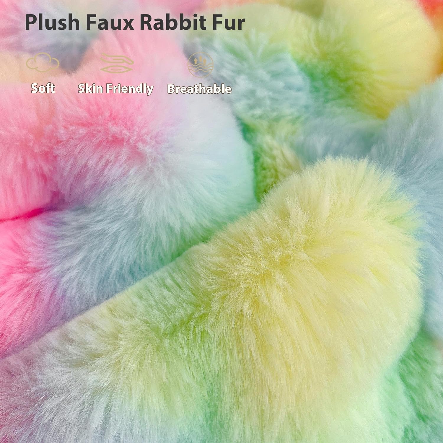 LIFEREVO Fluffy Faux Rabbit Fur Pillow Covers Set of 2