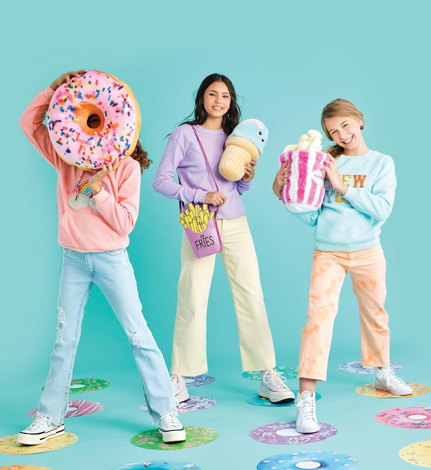 Iscream Donut Shaped Bi-Color 16 Microbead Pillow