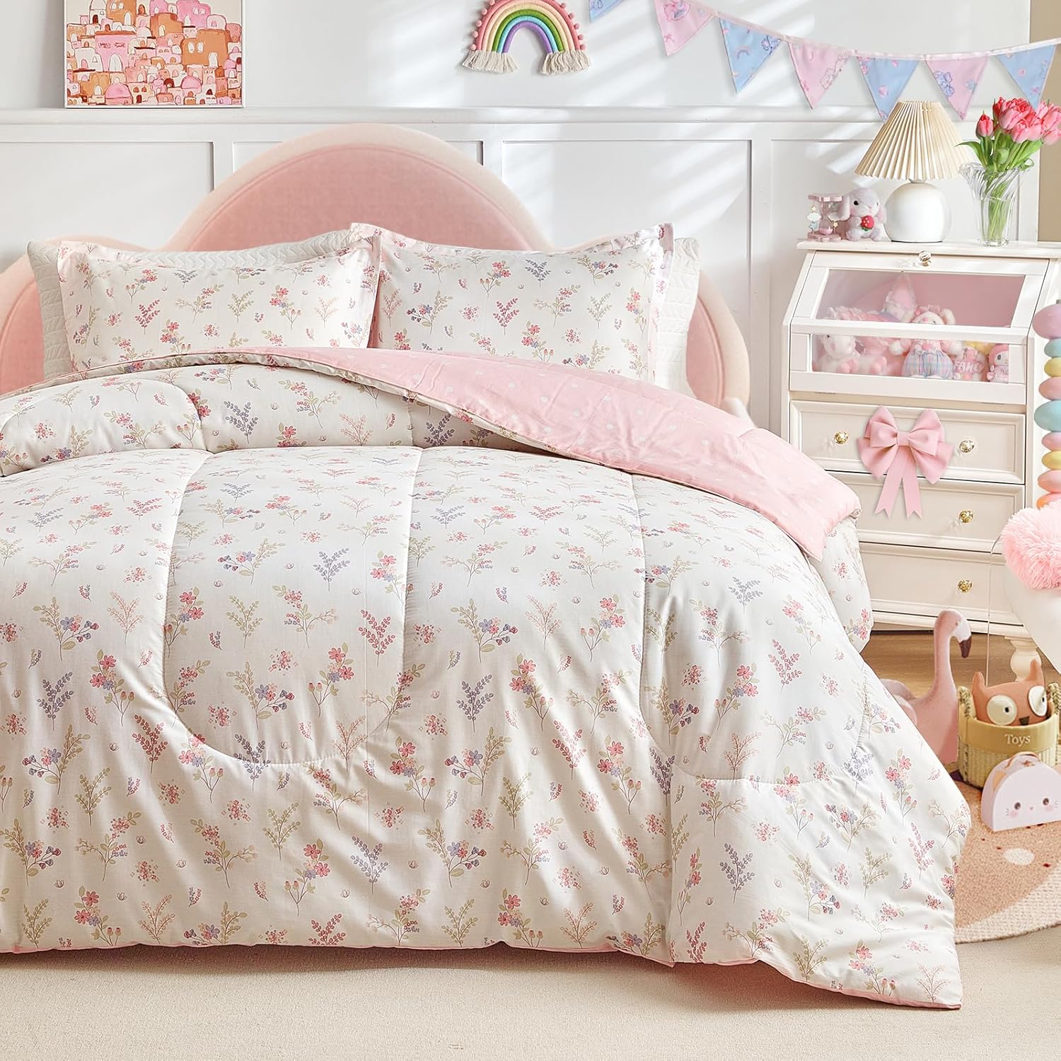 Joyreap 3pcs Cotton Comforter Set for Girls