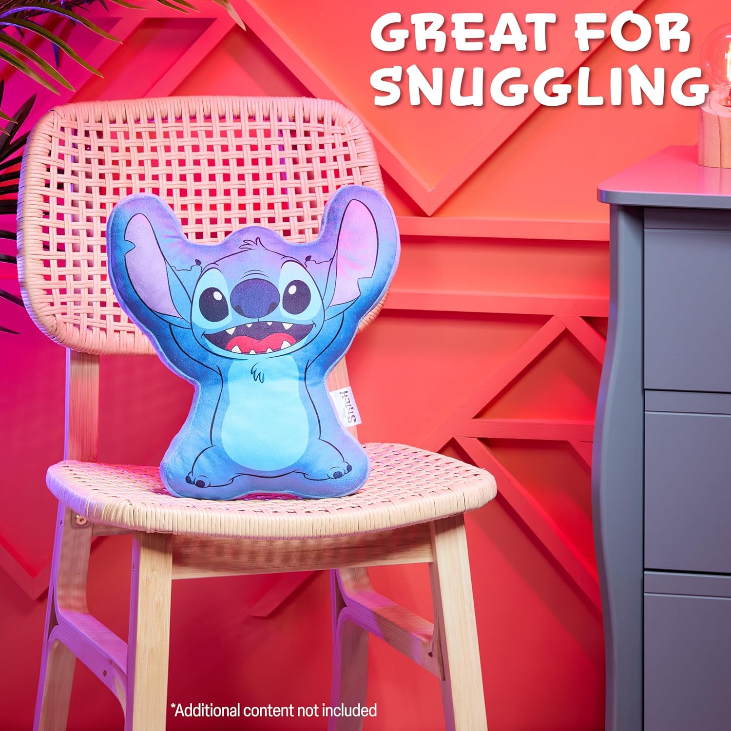Disney 3D Plush Pillow - Blue Stitch Kids Bed Decor