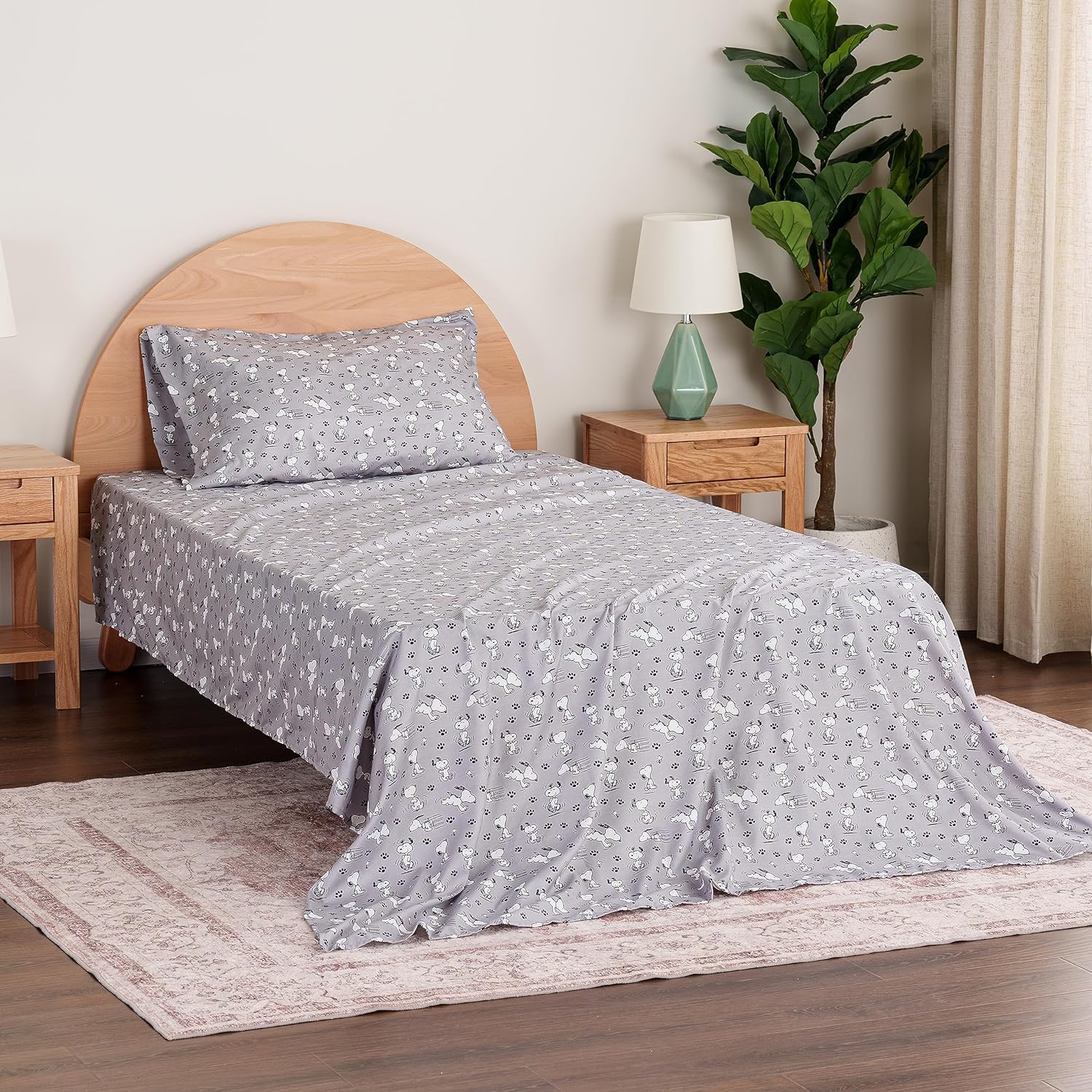 Berkshire Blanket Peanuts Kids Sheet Set Queen Size 4 Pieces
