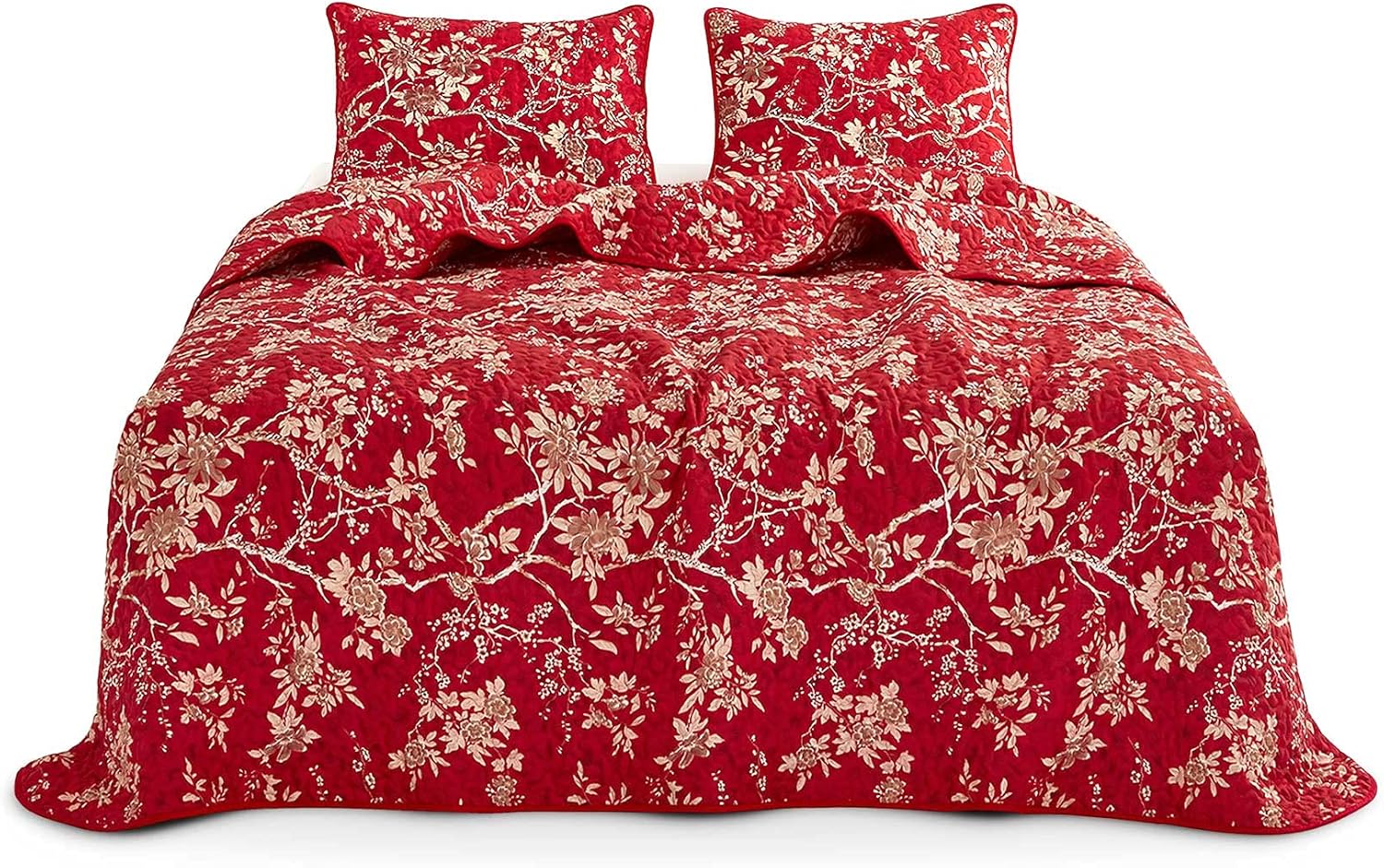 Wake In Cloud Floral Quilt Set Queen 3-Piece