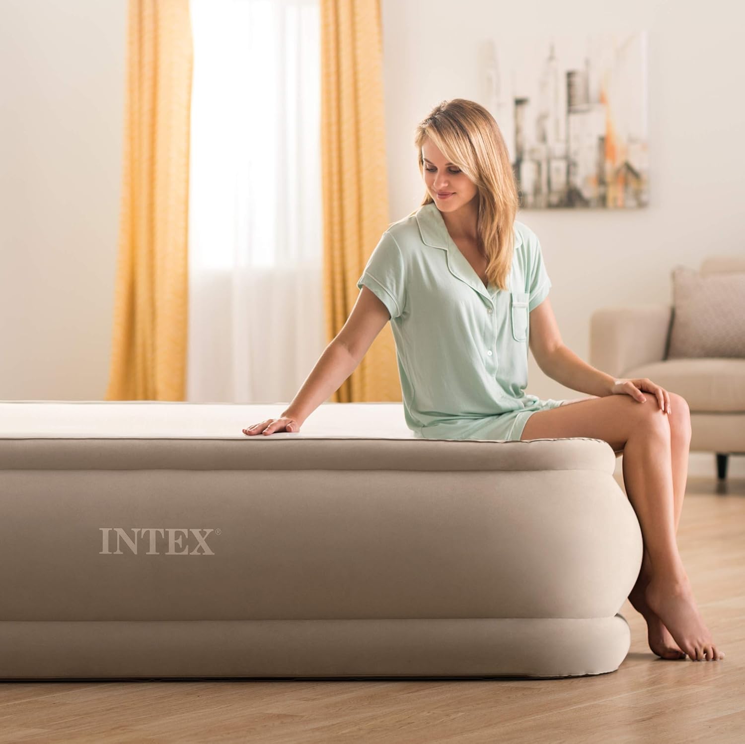 Intex ThermaLux Air Mattress Queen with Digital Pump