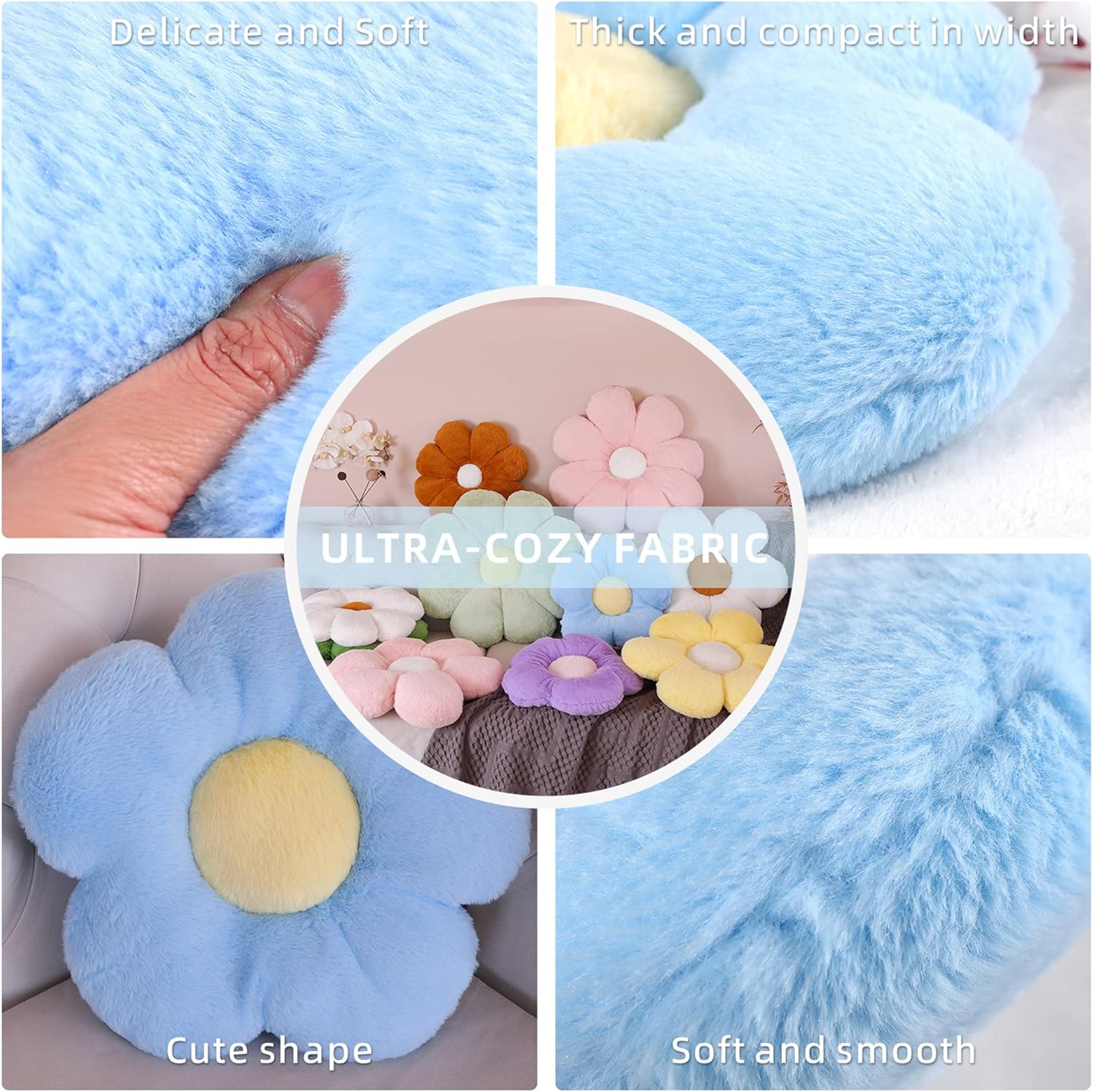 AZCHEN Flower Pillow Decorative Throw Pillow Plush
