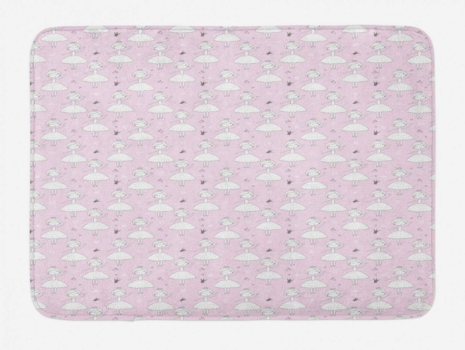Ambesonne Ballerina Bath Mat with Little Girls Design