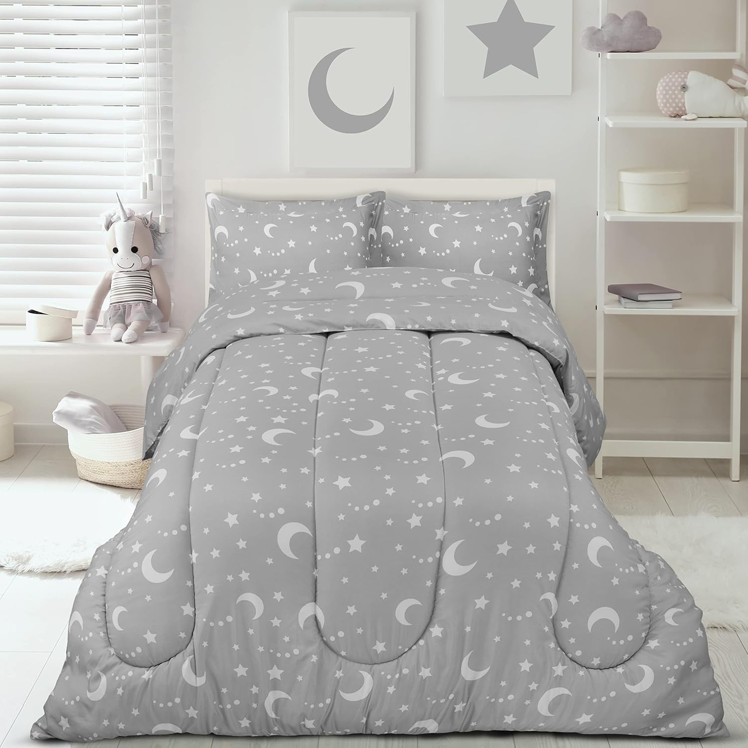 Utopia Bedding Moon Star Comforter Set Twin
