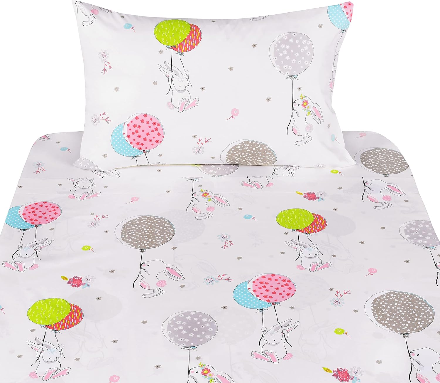 Cute Cartoon Rabbit Bunny 3-Piece Kids Bedding Set