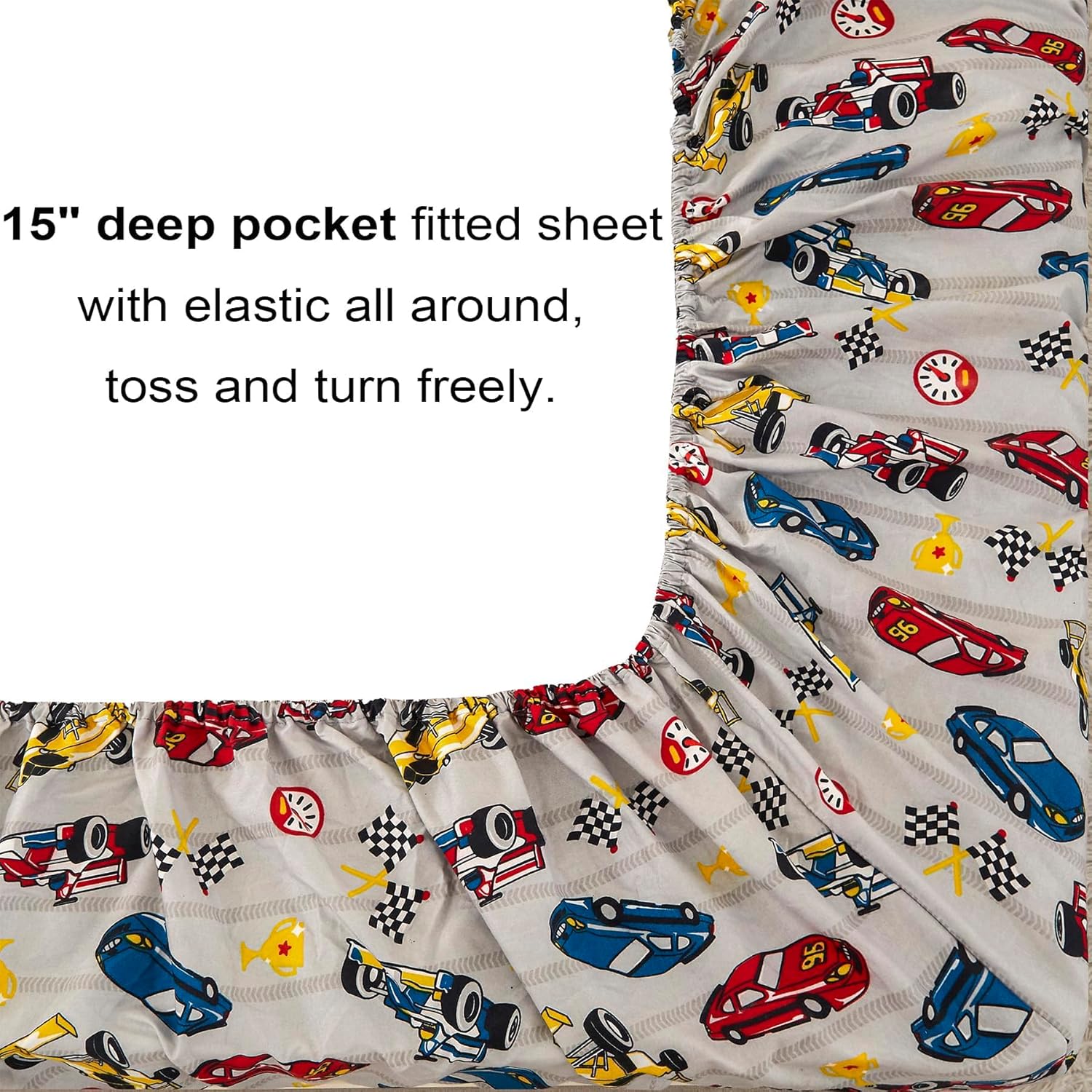 Mooreeke Twin Comforter Set for Boys Kids Racing Car Bedding