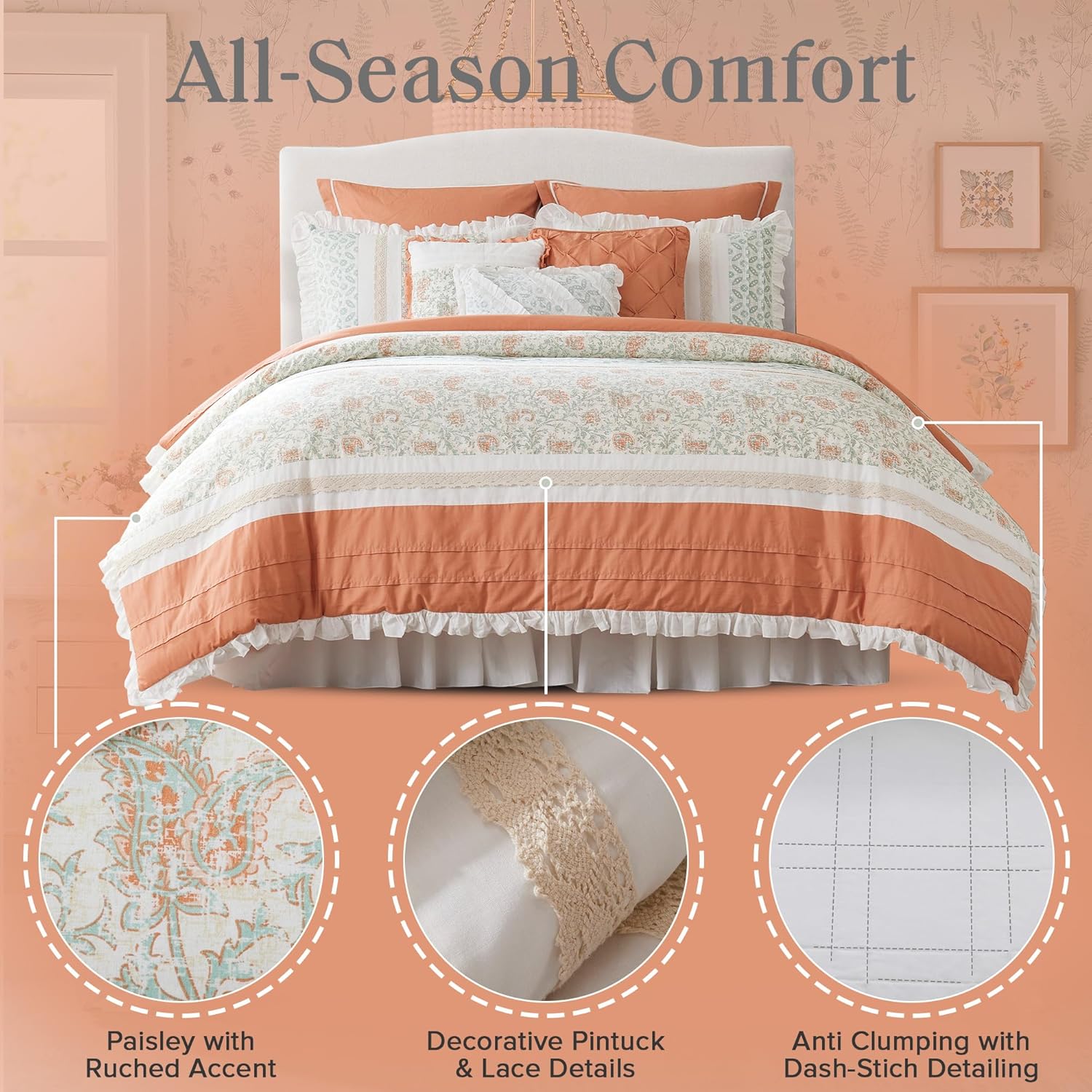 Madison Park Dawn 9 Piece Cotton Comforter Set