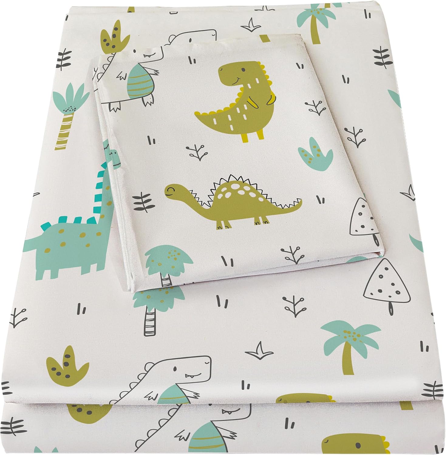 Bedmoon Dinosaur Print Twin Bed Sheet Set for Kids
