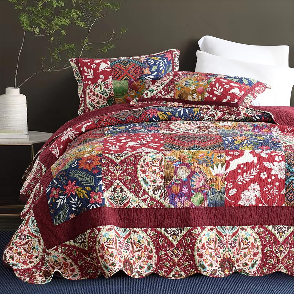 ENASAL Cotton Reversible Quilt Set King Size