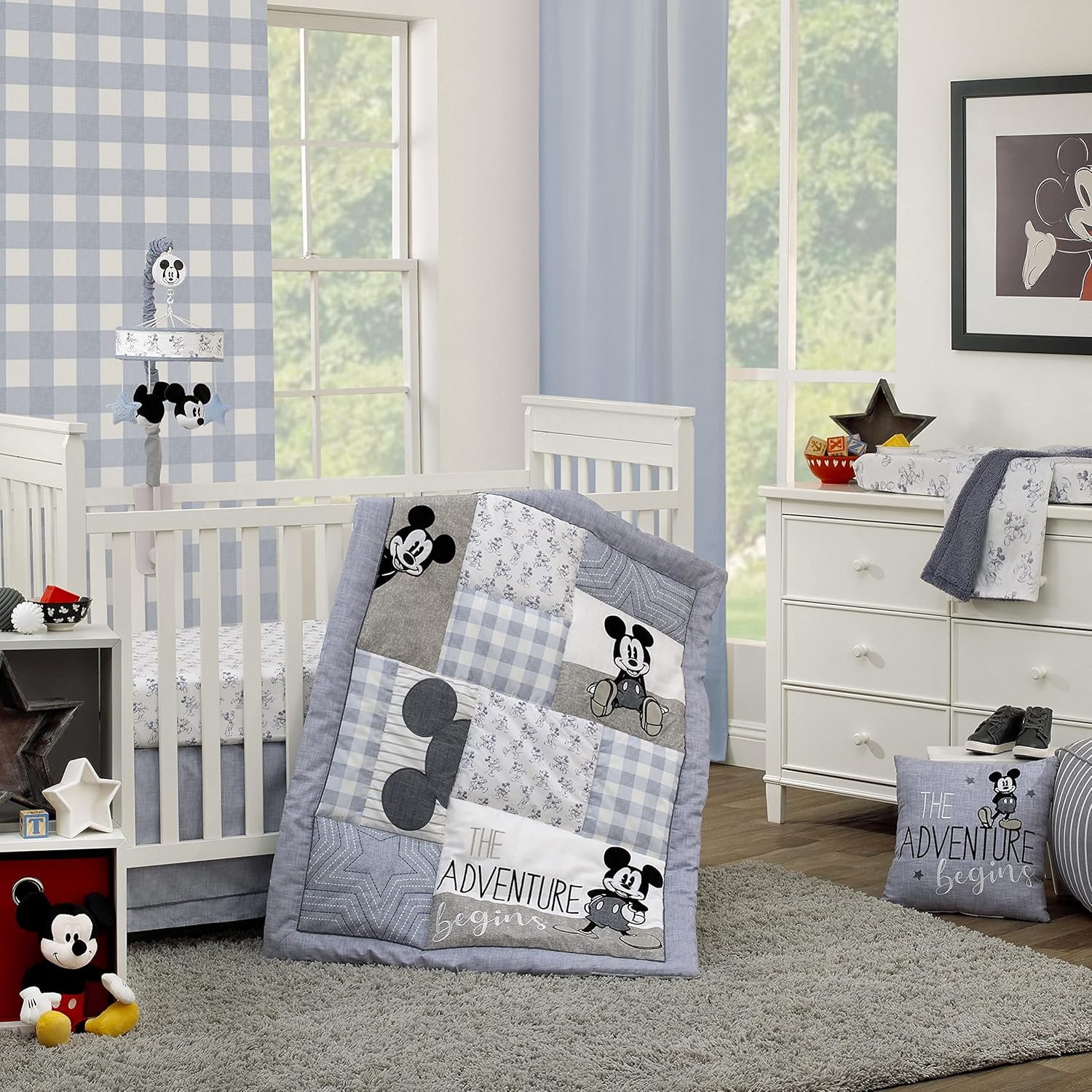 Disney Mickey Mouse Call Me Mickey Blue White Throw Pillow 1