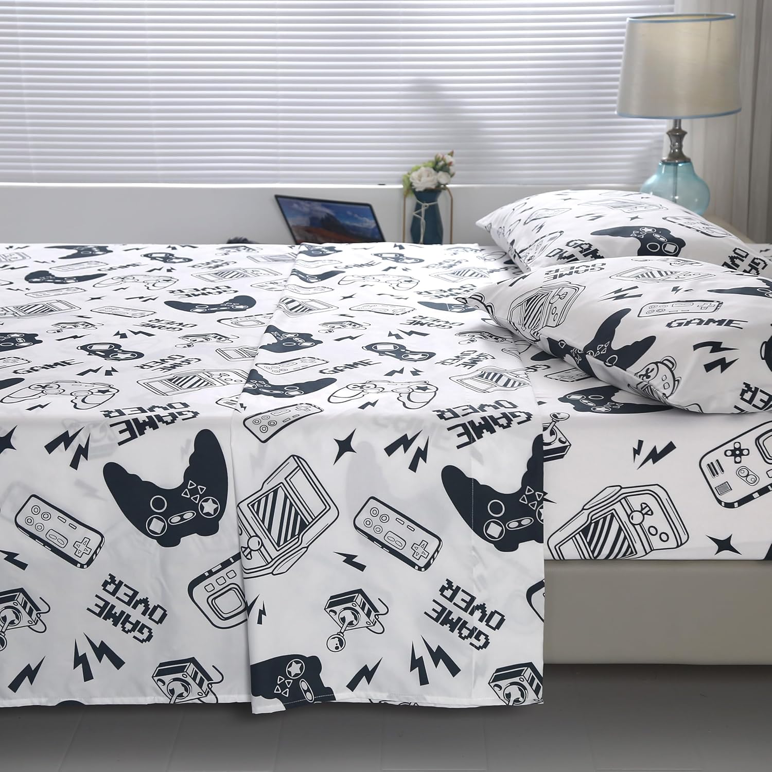 SDIII Gamer Bedding Sheet Set 4PCS Full Size for Kids