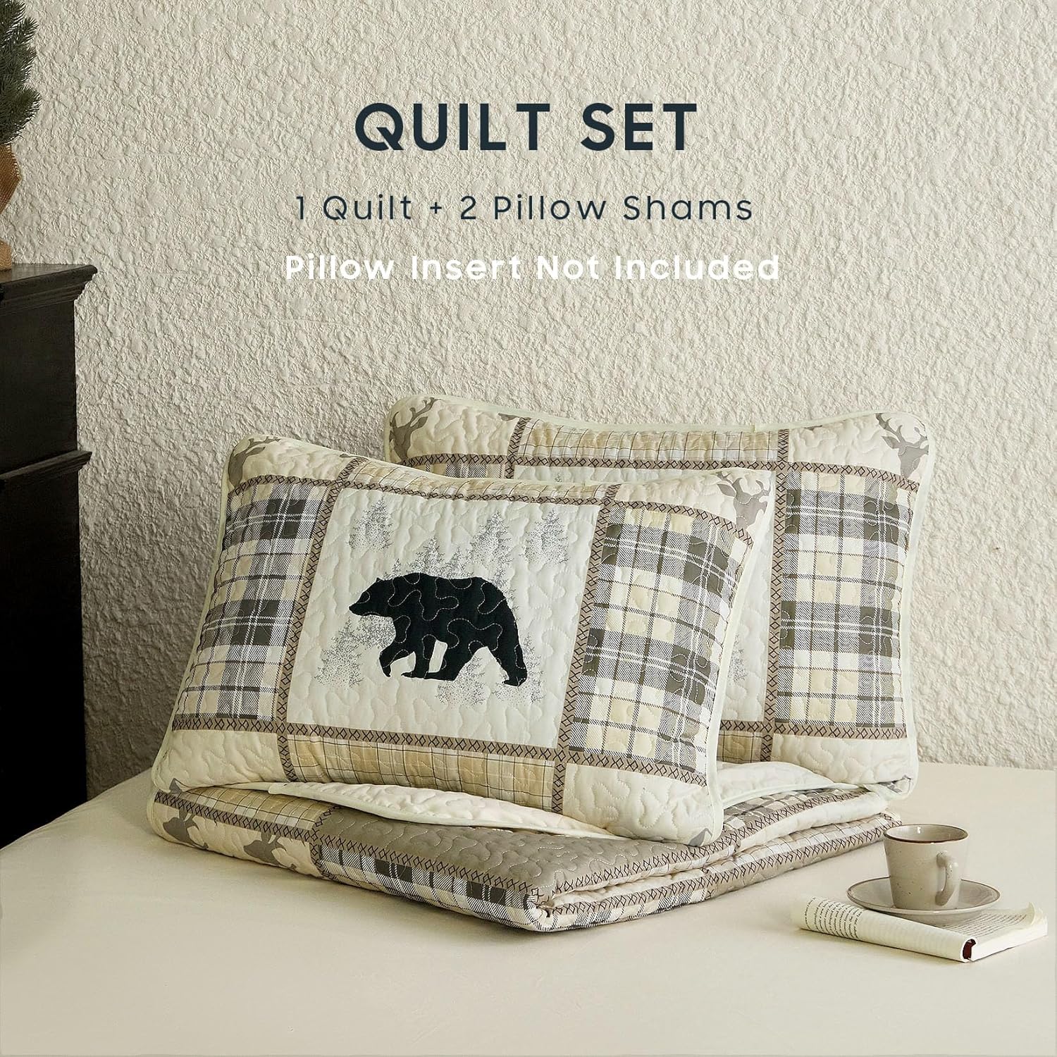 Wake In Cloud Rustic Quilt Set with Wildlife Pattern