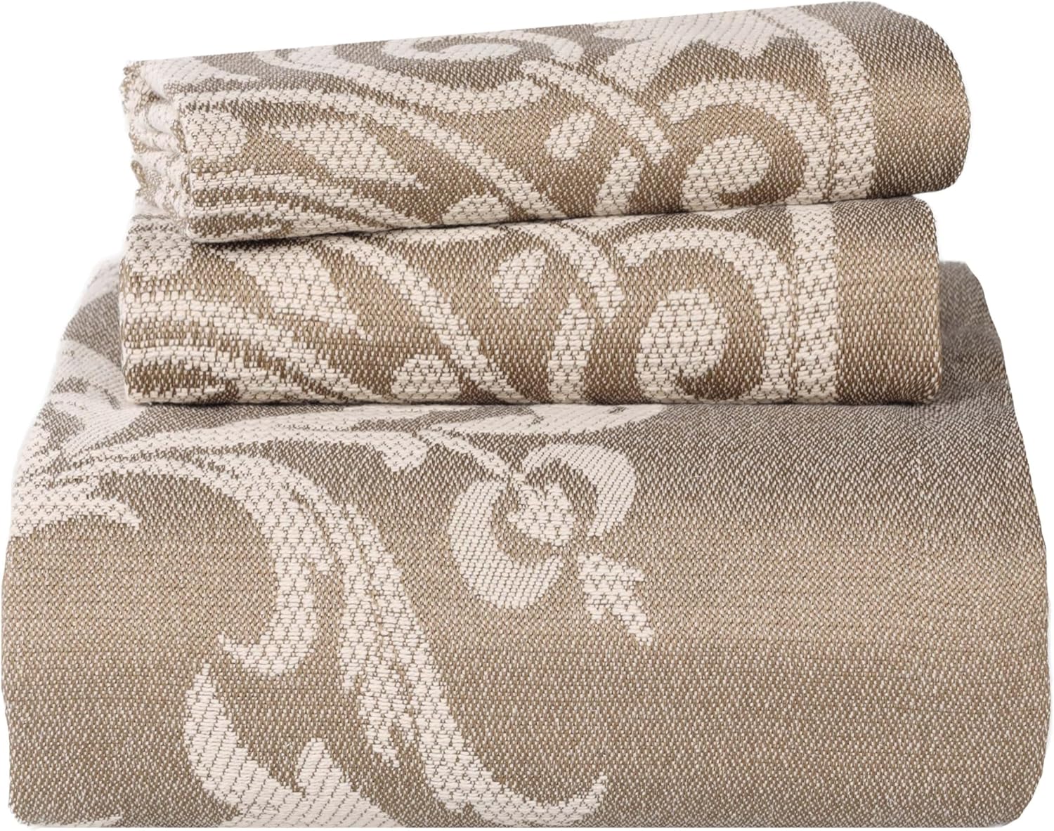 Superior Cotton Blend 3-Piece Bedspread Set Queen Taupe