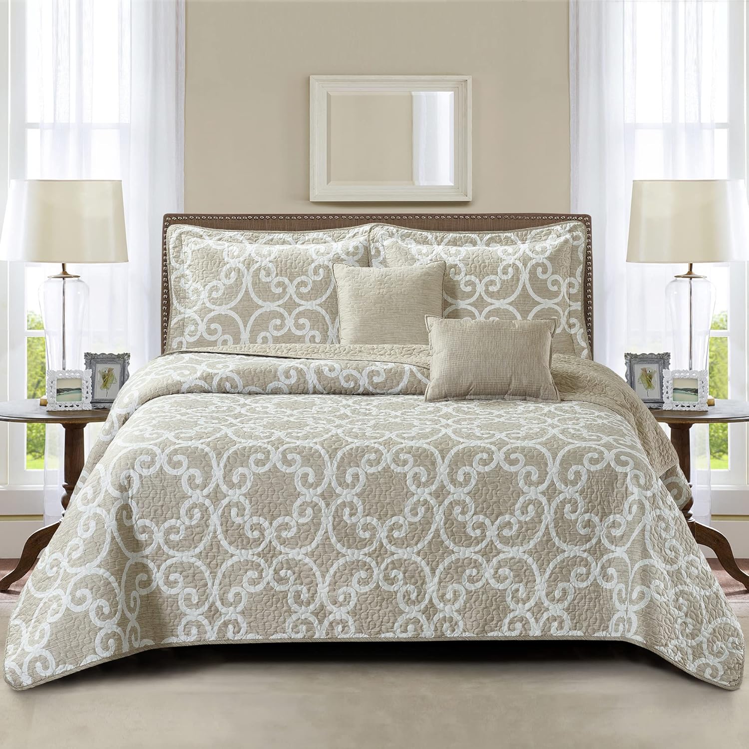 Home Soft Things 5 Piece Microfiber Quilt Set Oversize King