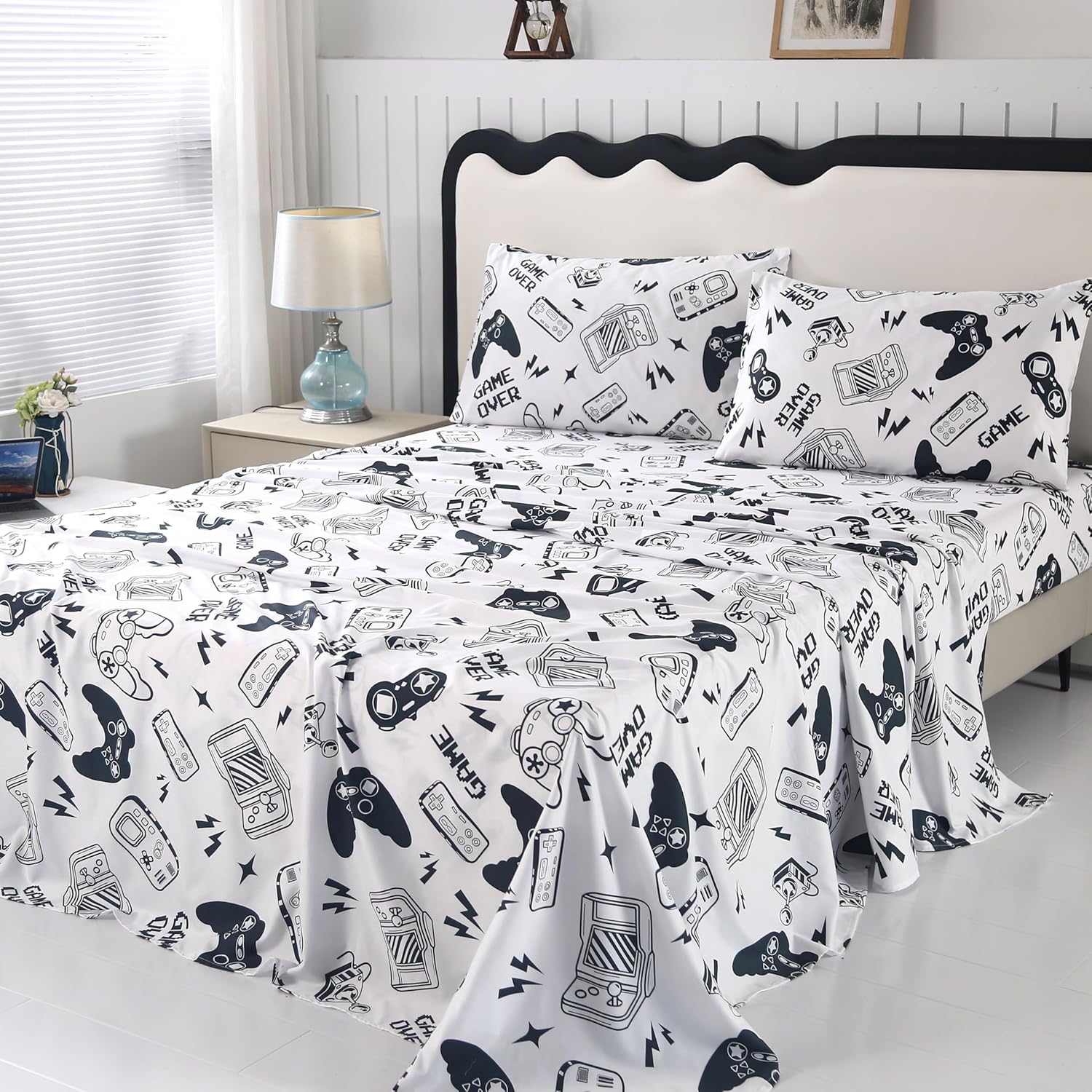 SDIII Gamer Bedding Sheet Set 4PCS Full Size for Kids