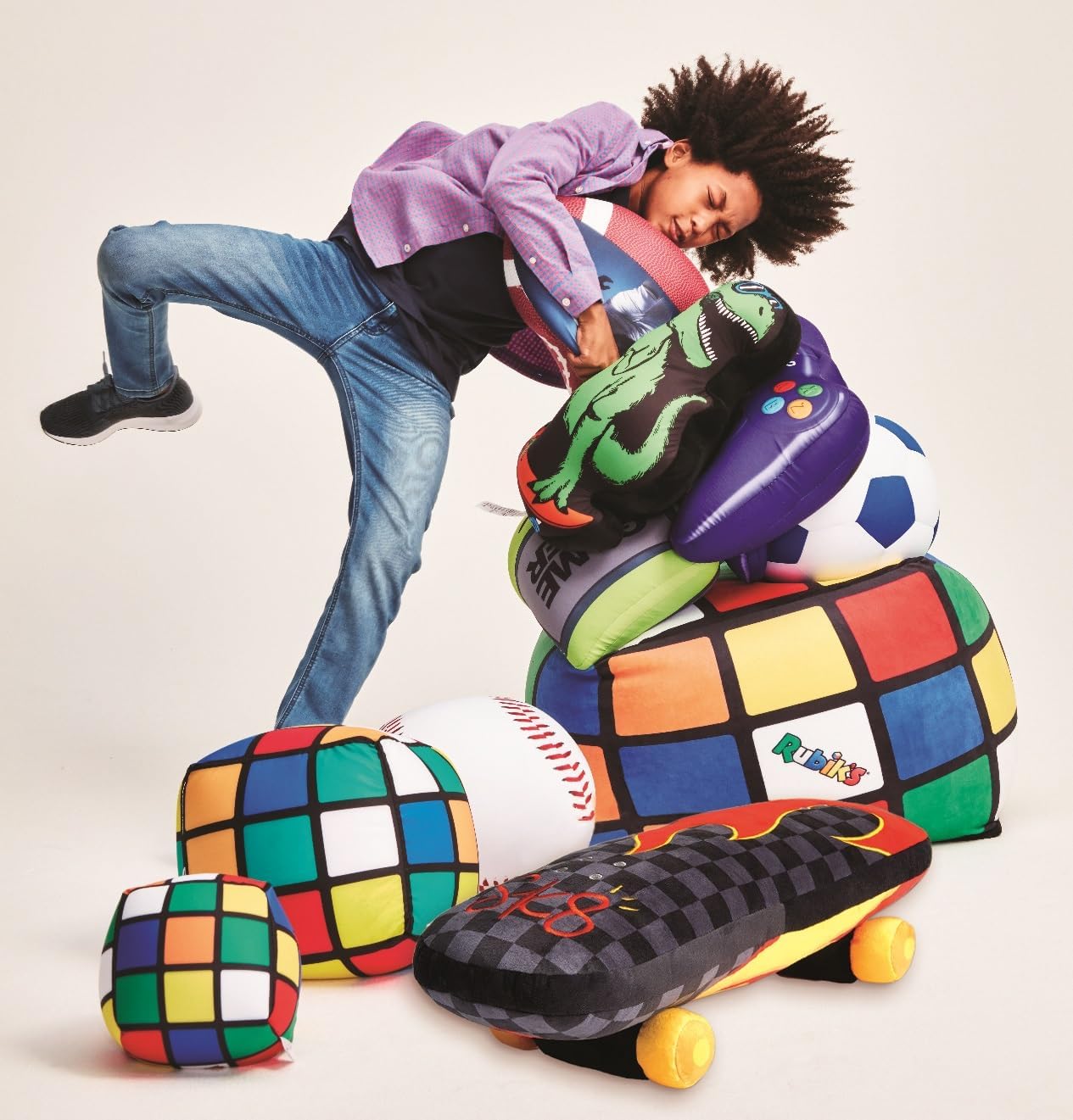iscream Rubiks Cube Shape 11x11x11 Throw Pillow