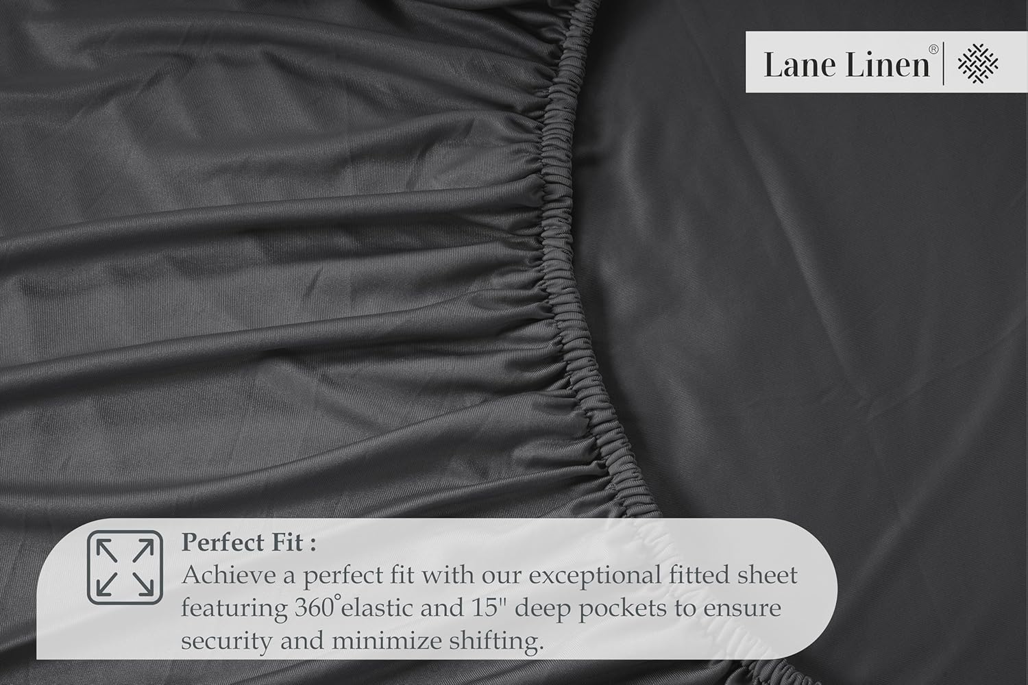 Lane Linen Twin Fitted Sheet - 4 Way Stretch Deep Pocket