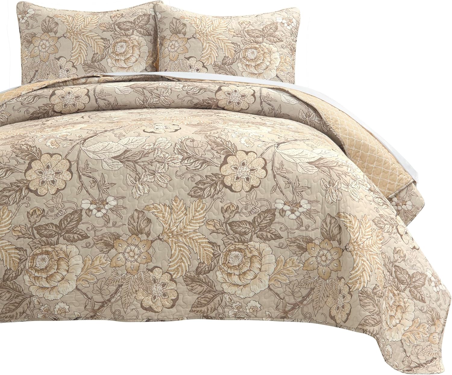 Lush Decor Sydney Reversible Quilt Set 3 Piece King