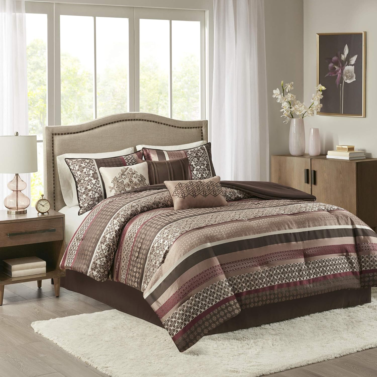 Madison Park Princeton 7-Piece Comforter Set - Red Queen