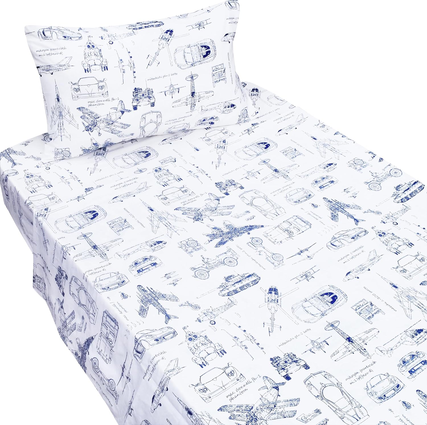 J-pinno 3-Piece Kids Cotton Bedding Set with Cartoon Print