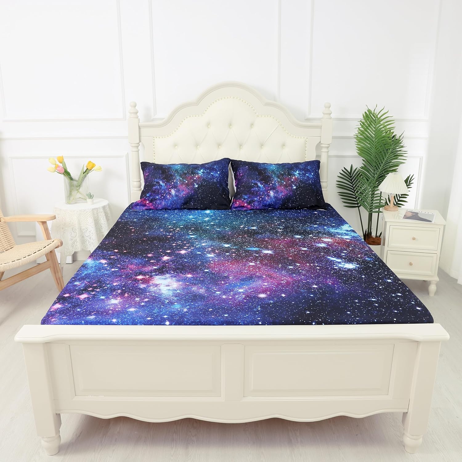 Kxry Galaxy Fitted Sheet Set for Boys Kids Teens