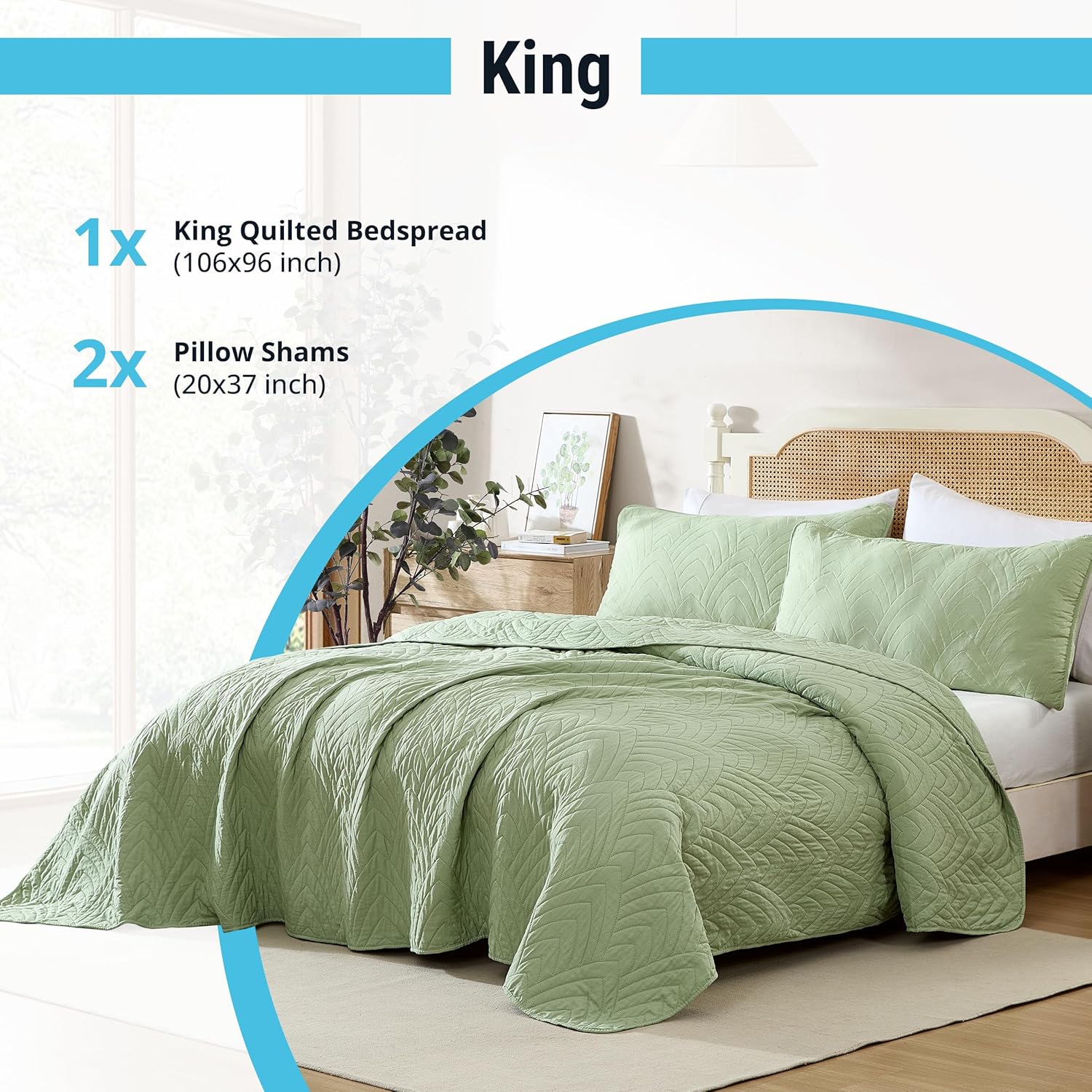 HLCME Weston - 3 Piece King Quilt Set