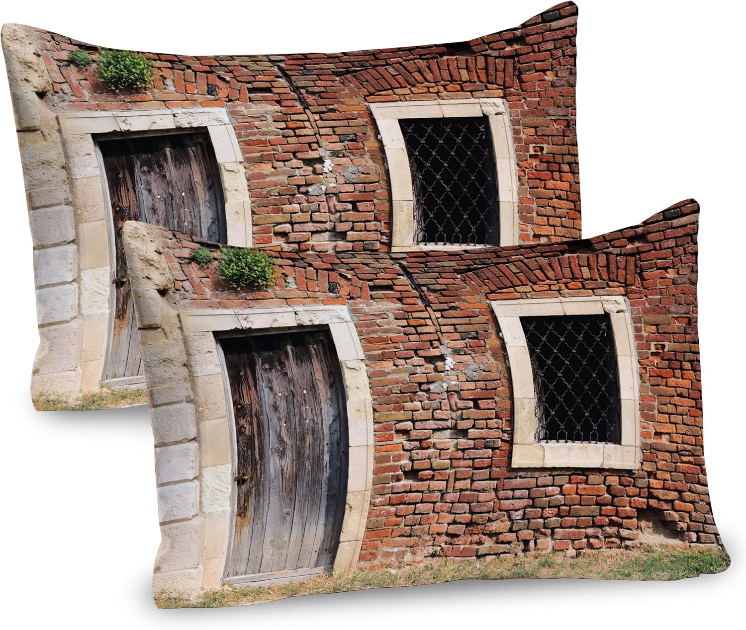 Ambesonne Rustic Pillow Sham Set of 2 Brown Cream Redwood