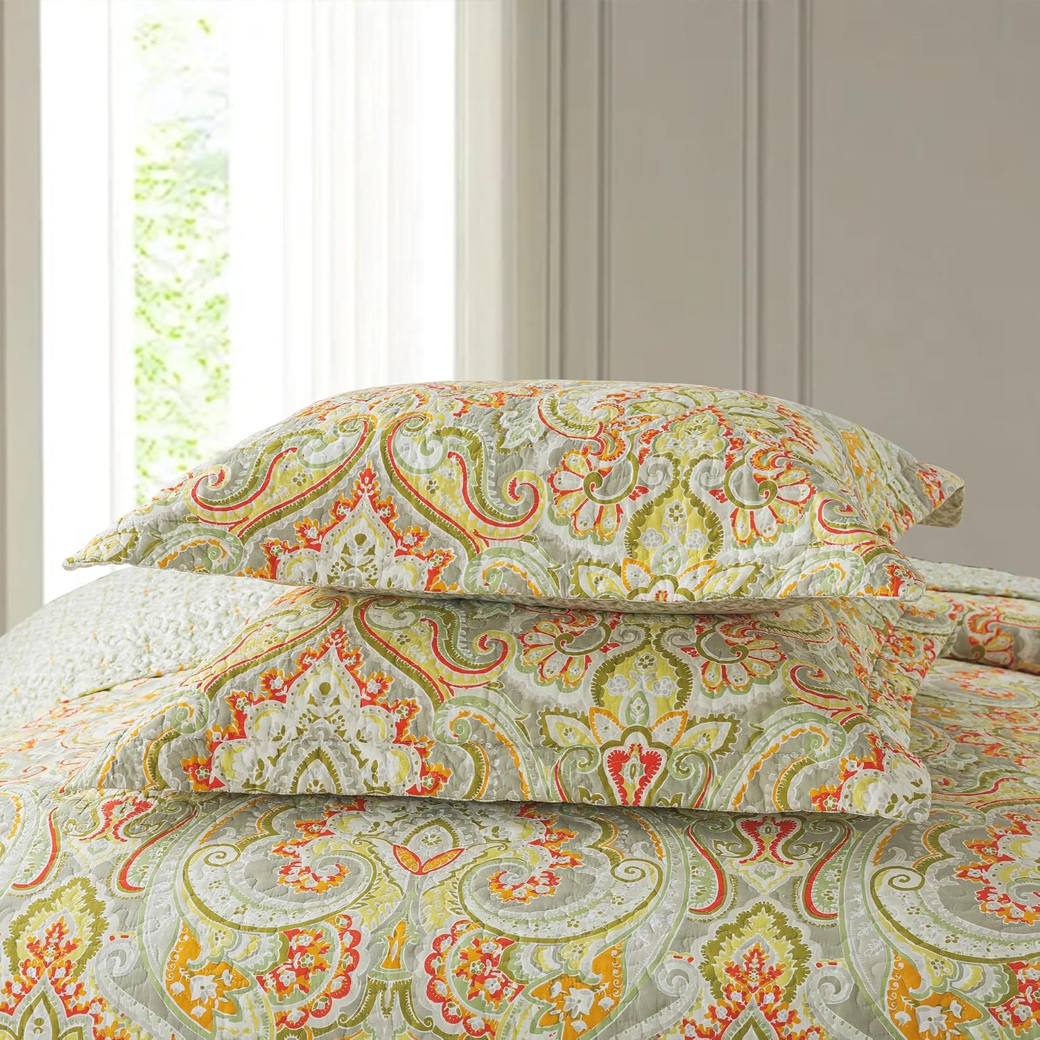 NEWLAKE Reversible Cotton Quilt Set King Size