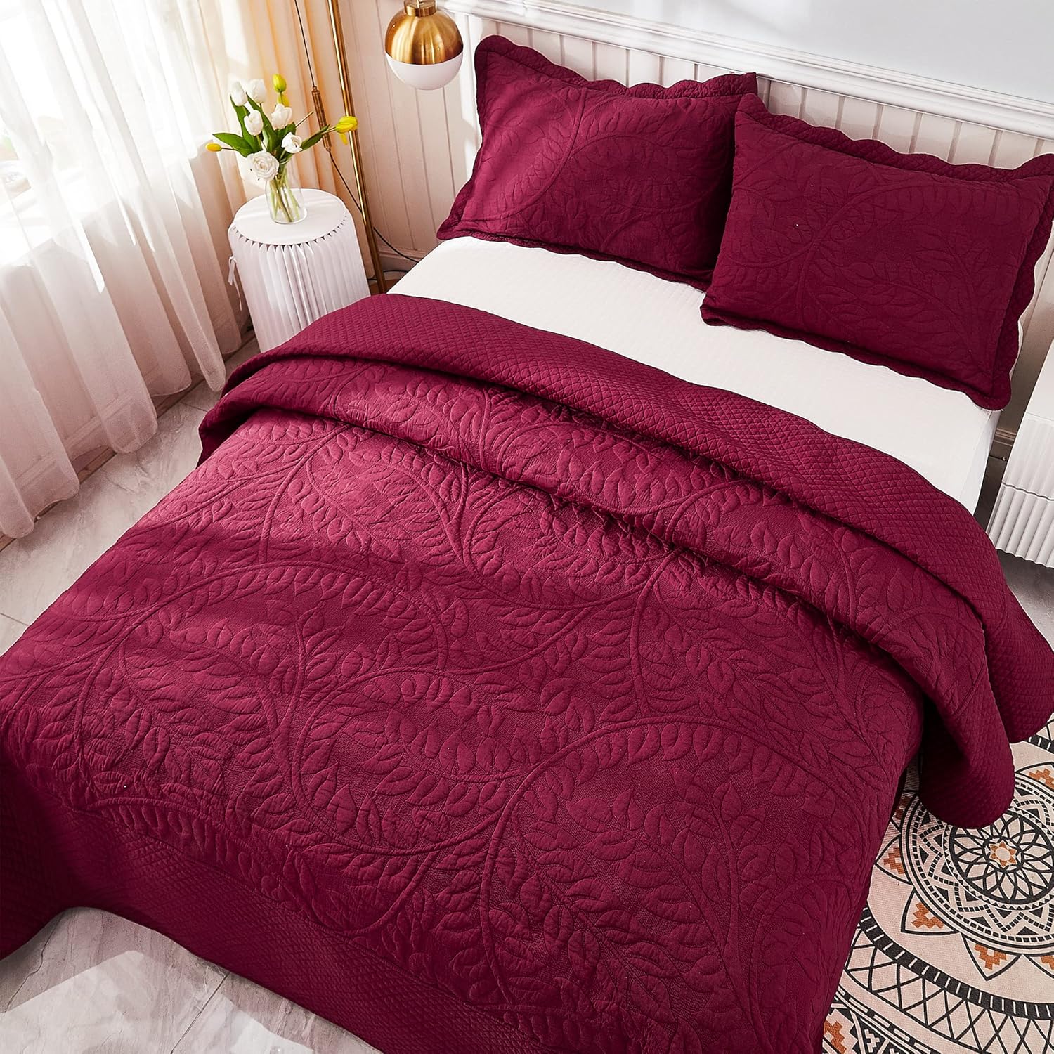MarCielo 3-Piece 100 Cotton Quilt Set