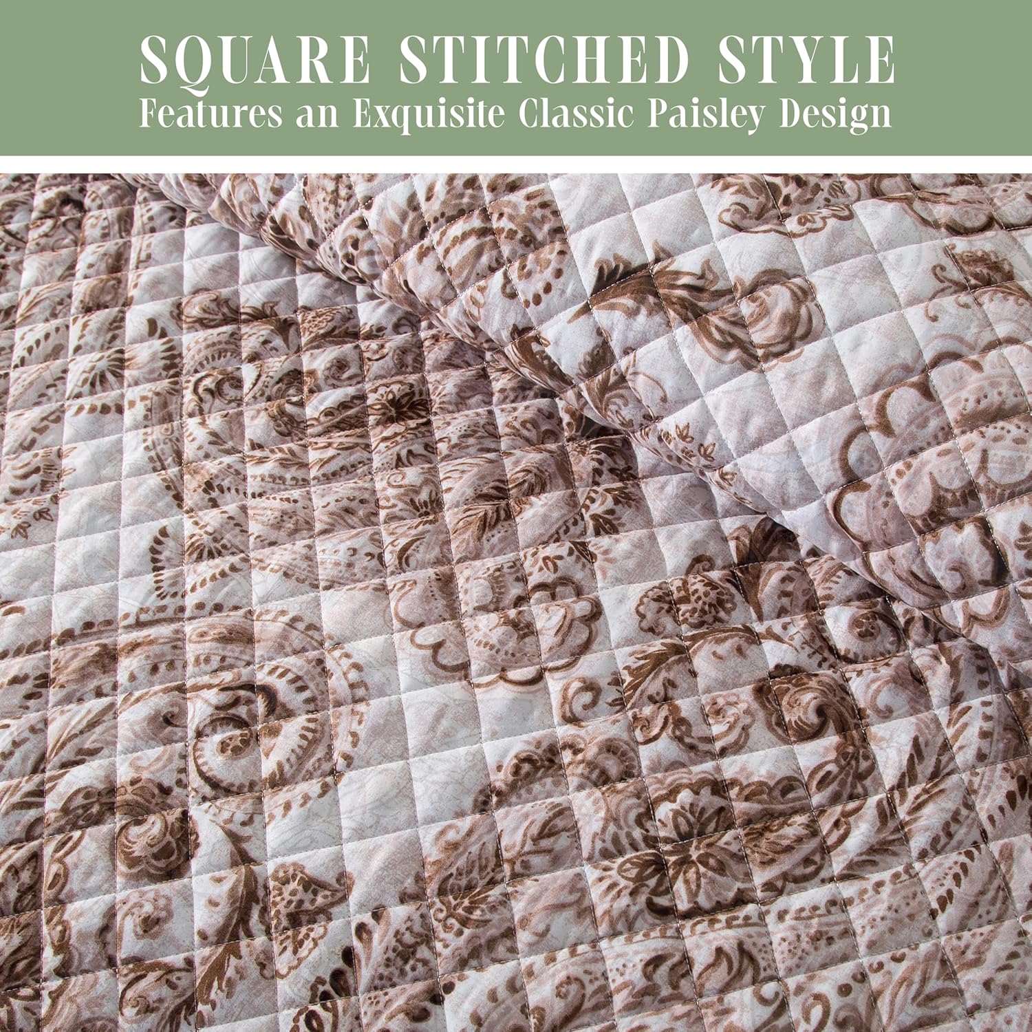 Elegant Comfort 3-Piece Reversible Paisley Quilt Set