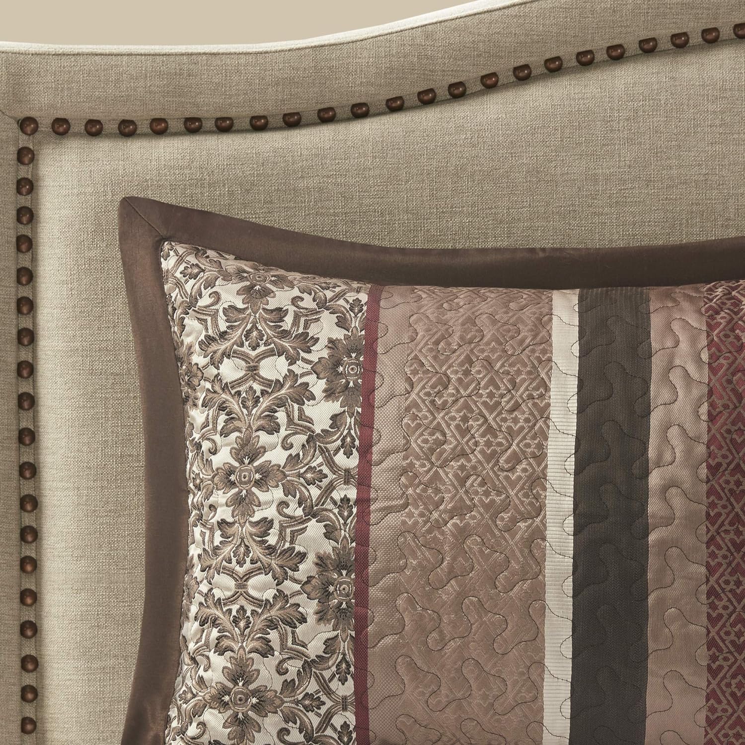 Madison Park Princeton Reversible Quilted Bedspread Set Queen 102x118 Red 5 Piece 1