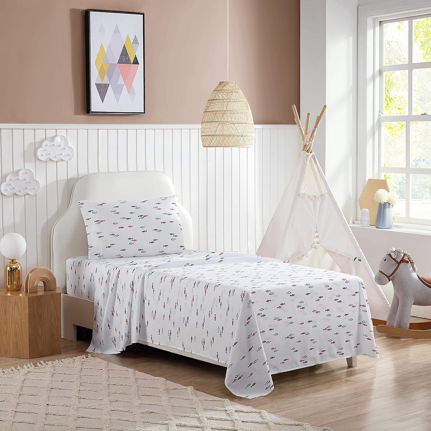 Eddie Bauer Kids Sheet Set - Fish Lake White Queen