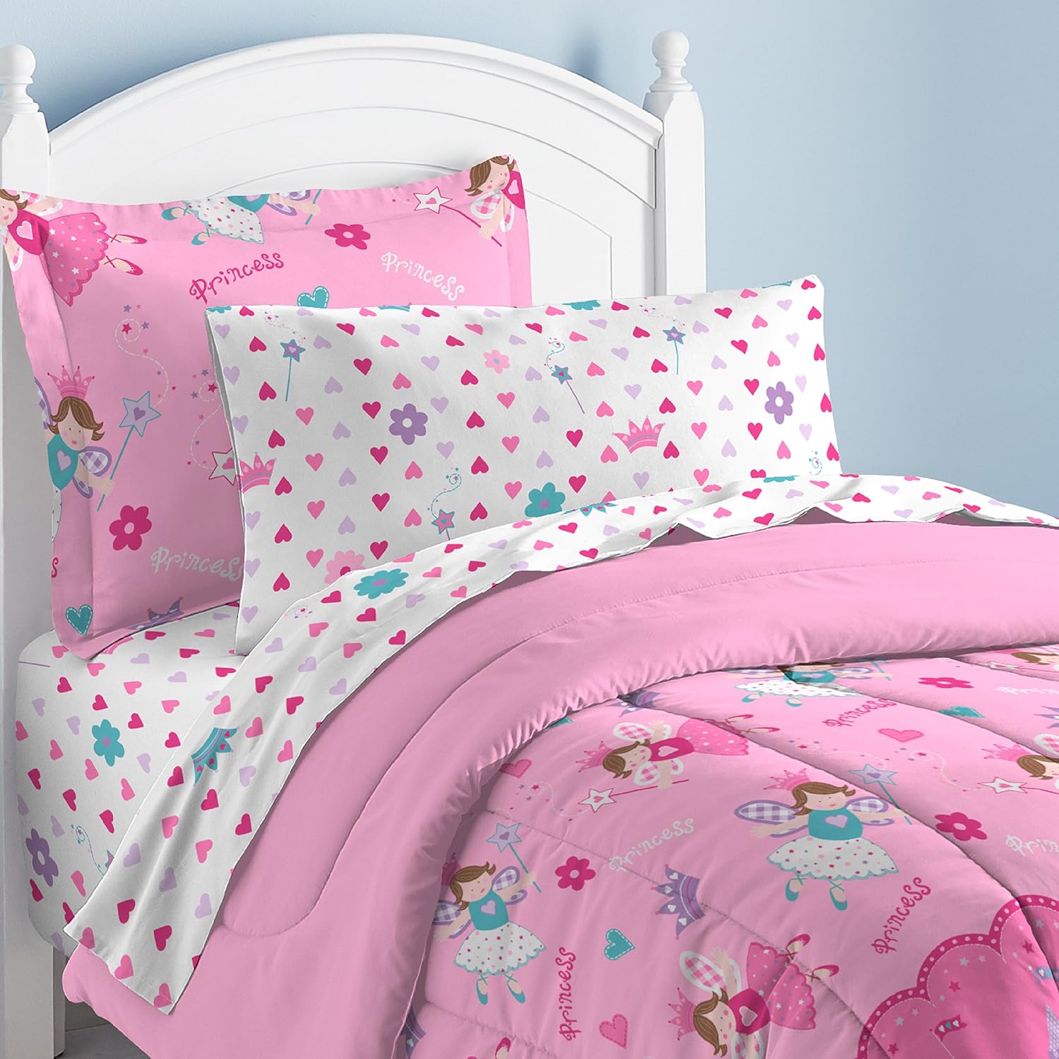 Dream Factory Magical Princess Ultra Soft Comforter Set Pink Twin