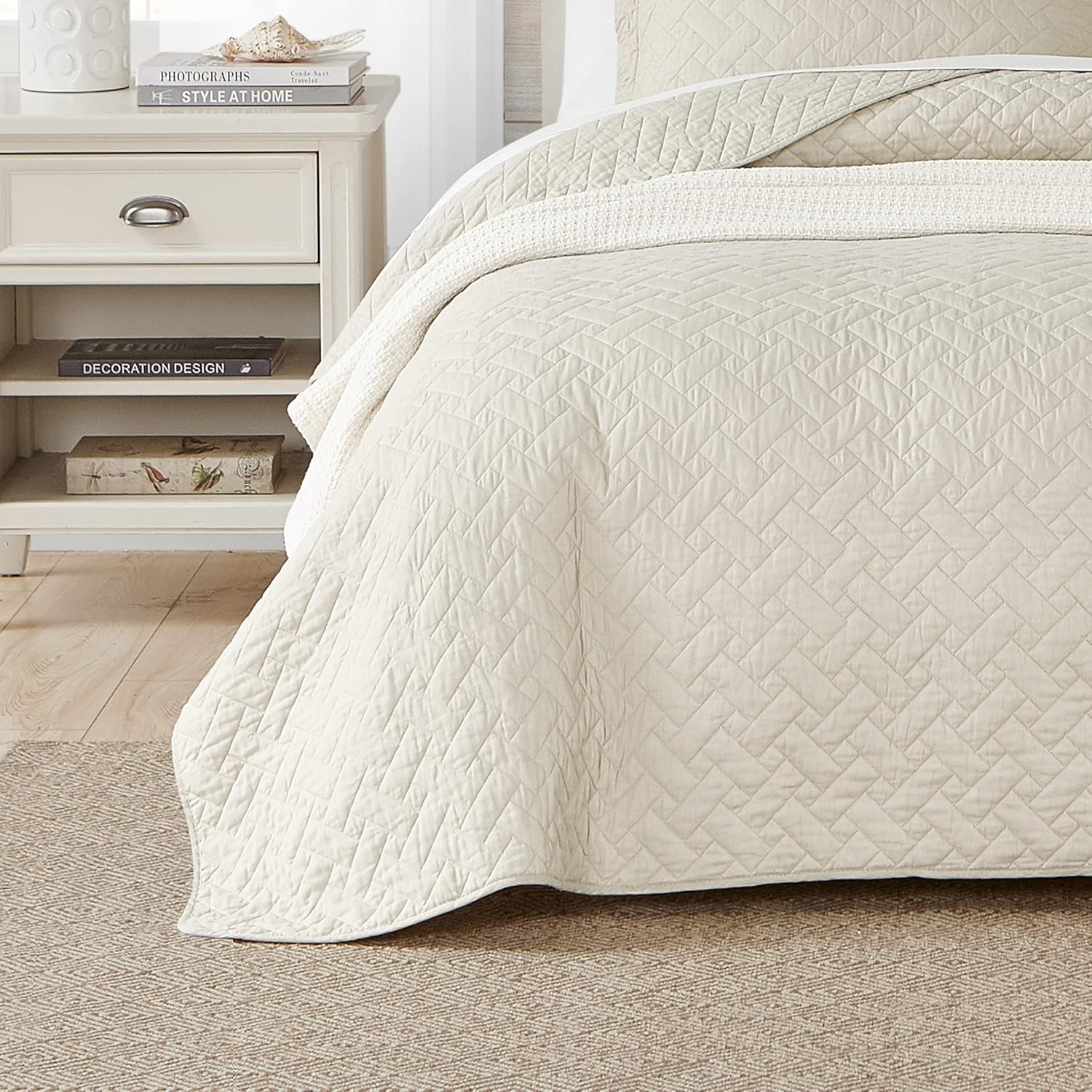 Tommy Bahama Queen Quilt Set Chevron Dune 1
