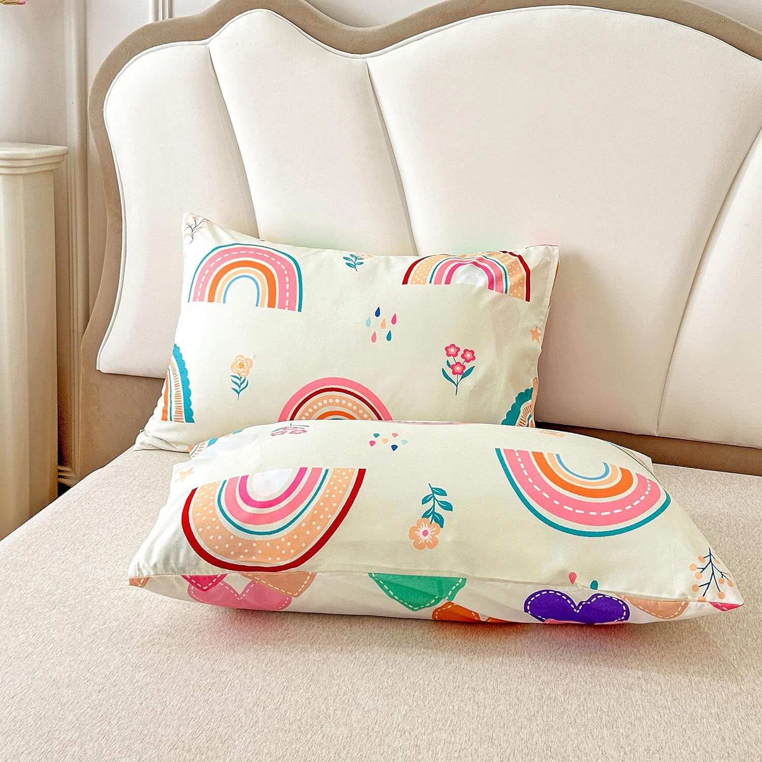 Btargot 3 Piece Rainbow Comforter Set for Kids
