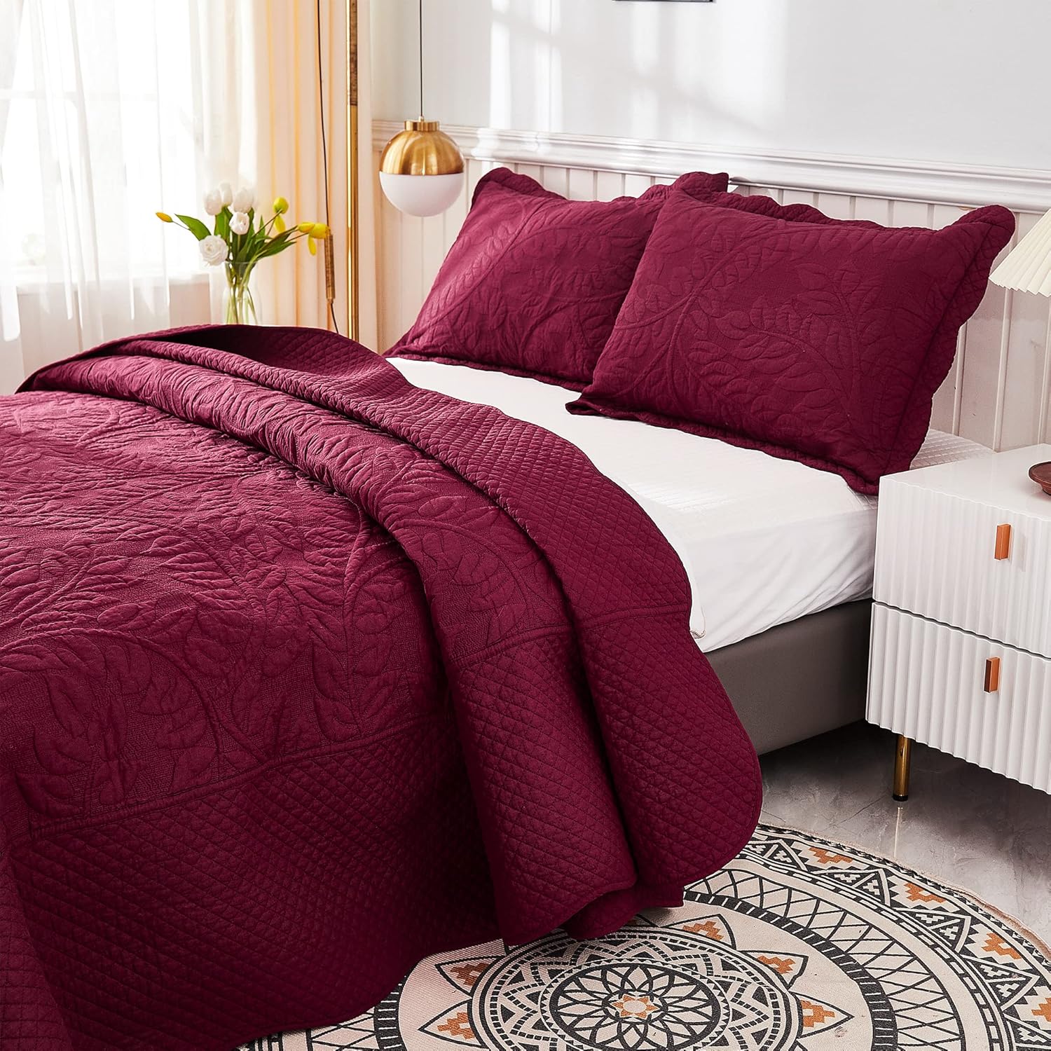 MarCielo 3-Piece 100 Cotton Quilt Set