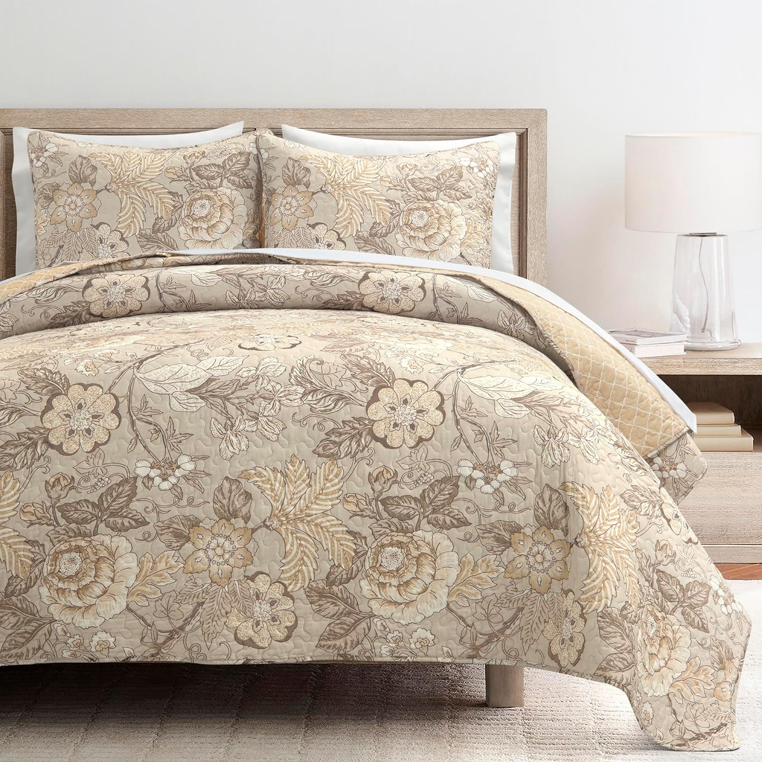 Lush Decor Sydney Reversible Quilt Set 3 Piece King
