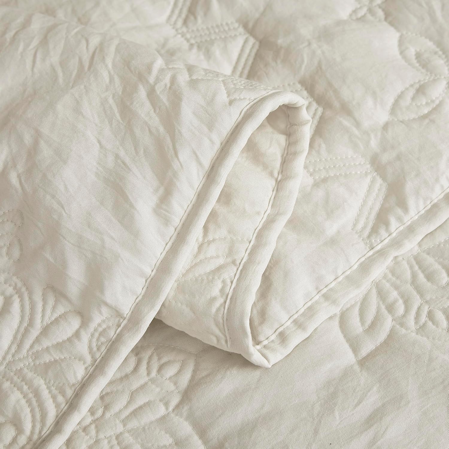 B2EVER Boho Light Beige Quilt Set Queen Size with Pillow Shams