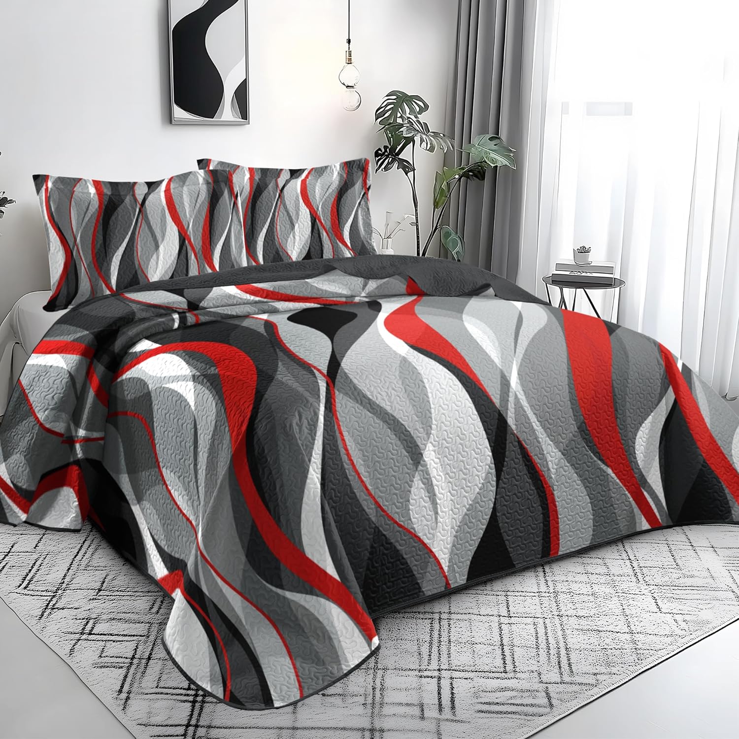 Classic Stripe Queen Quilt Set with 2 Shams