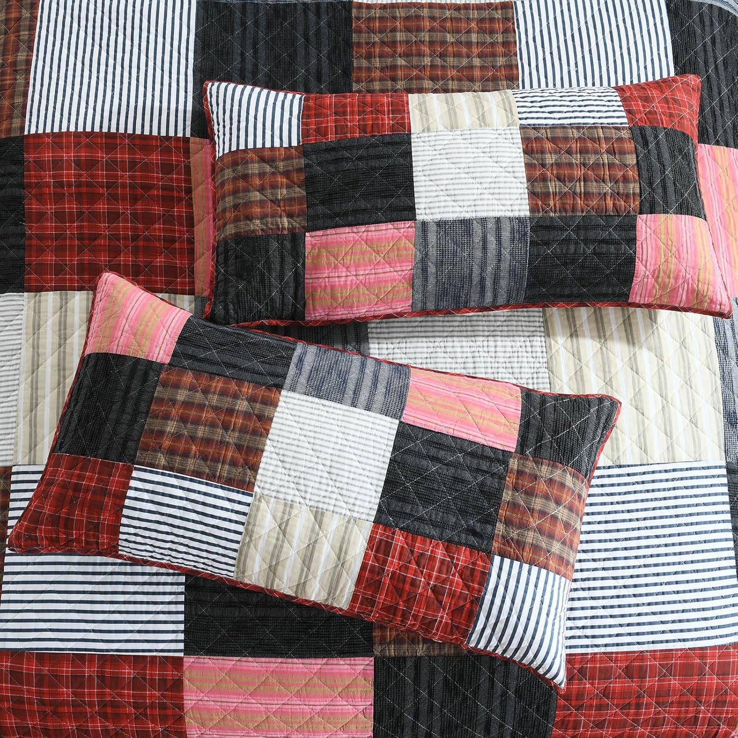 mixinni 100 Cotton Reversible Quilt Set for King Bed