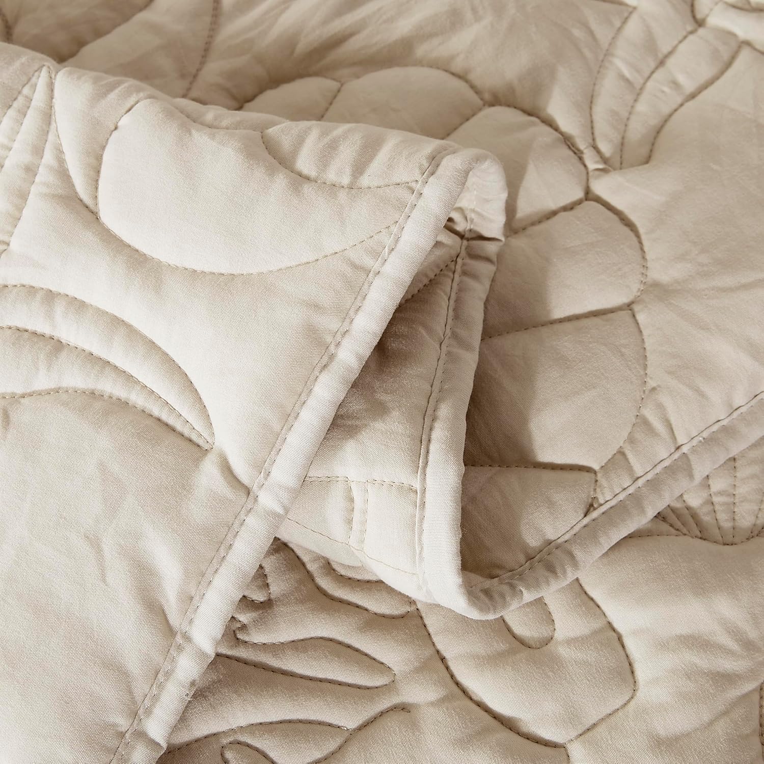 WDCOZY Coastal Beach Beige Twin Quilt Set