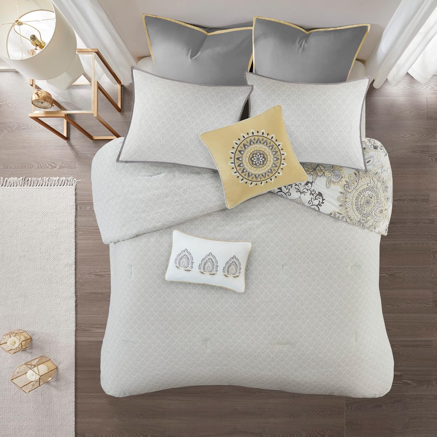 Madison Park Reversible Cotton Comforter Set 8 Piece Queen