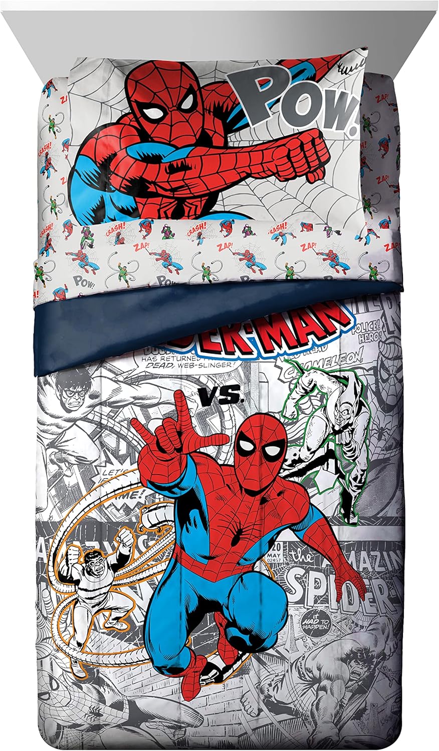 Marvel Spiderman Comforter Set - 7 Piece Full Size Bedding